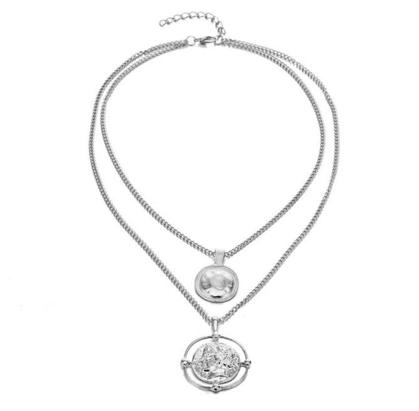 Carved coin necklace - Oneposh