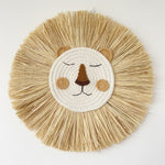 Lion Face Raffia Wall Hanging