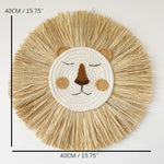 Lion Face Raffia Wall Hanging