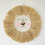 Lion Face Raffia Wall Hanging