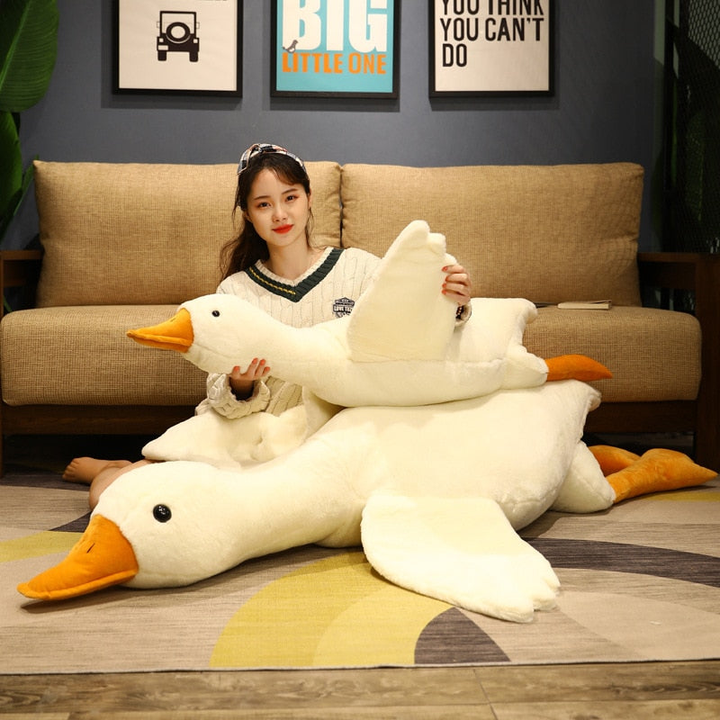 74.8" Giant Long Plush White Goose Stuffed Toy