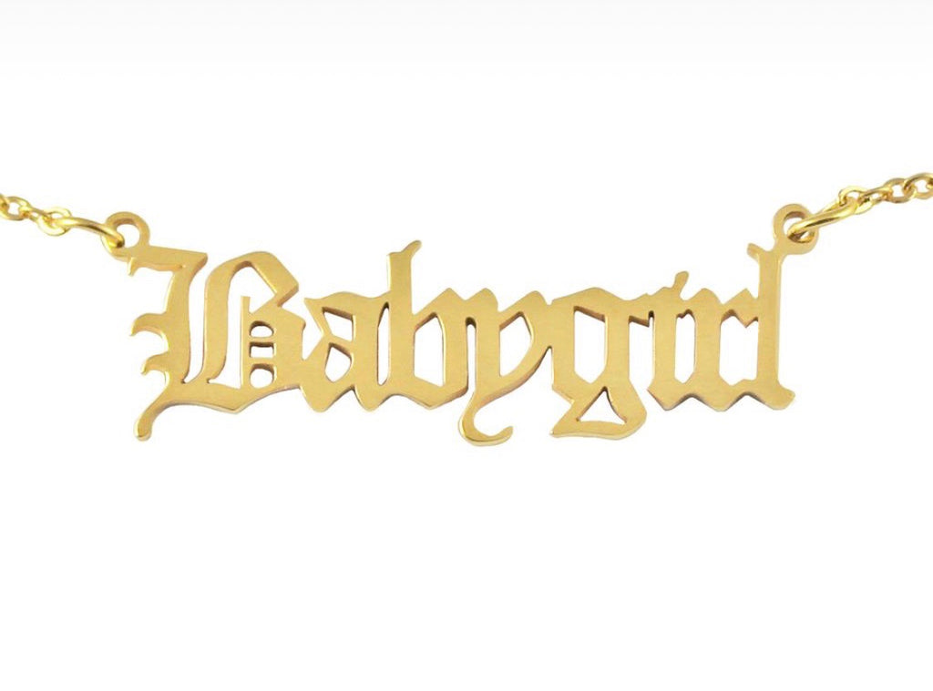 Babygirl Old English Necklace - Oneposh