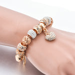 Crystal Heart Charm Bracelet - Oneposh