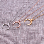 Stainless Steel Moon Pendant Necklace - Oneposh