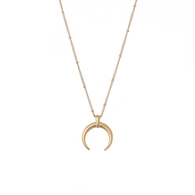 Stainless Steel Moon Pendant Necklace - Oneposh