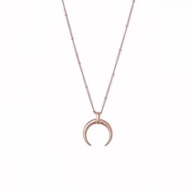Stainless Steel Moon Pendant Necklace - Oneposh