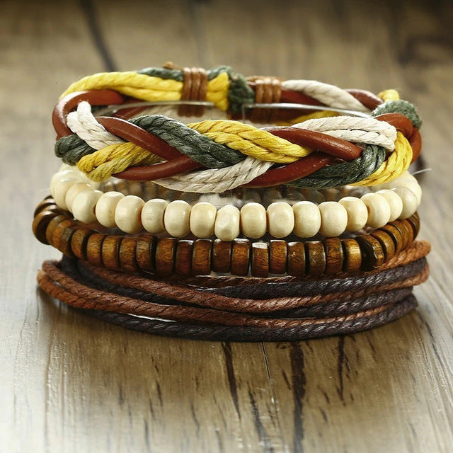 Dylan 4Pcs Wrap Leather Bracelets Set - Oneposh
