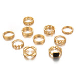Black Stone Rings Set - Oneposh