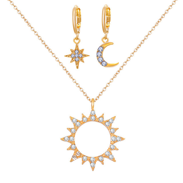 Viveca Necklace Earrings Sun Set - Oneposh
