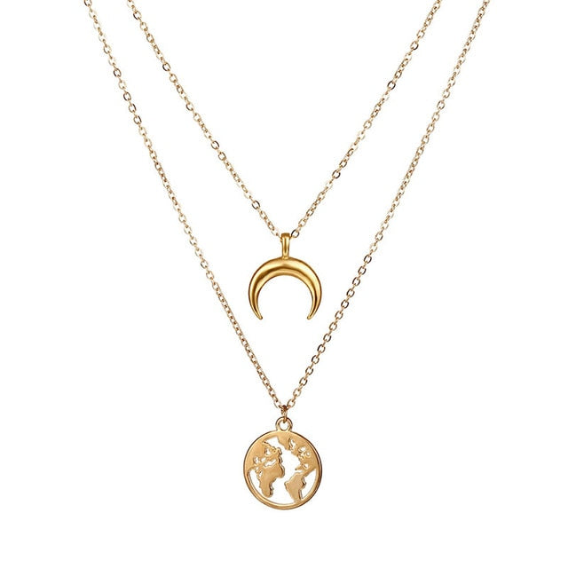 Earth and Moon Necklace - Oneposh