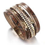 Dulcie Snakeskin Pattern Leather Bracelets - Oneposh