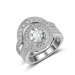 Alexandra 925 Sterling Silver Engagement Ring Set - Oneposh