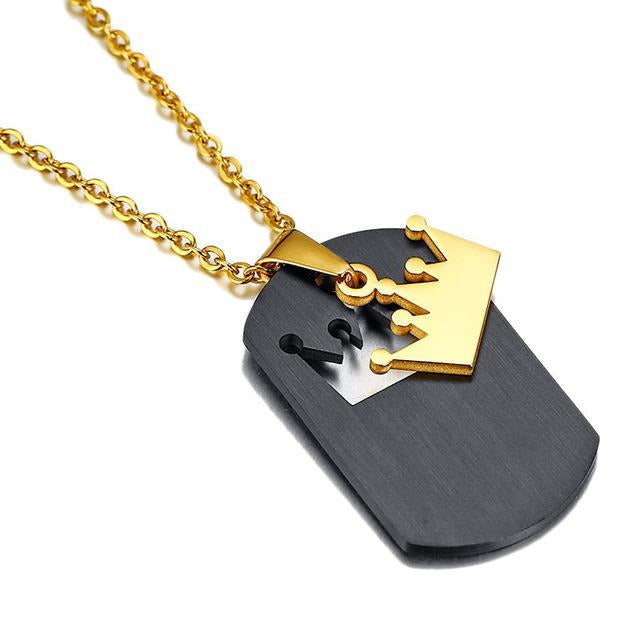 Crown Stainless Steel Personalized Couple Necklaces - Oneposh