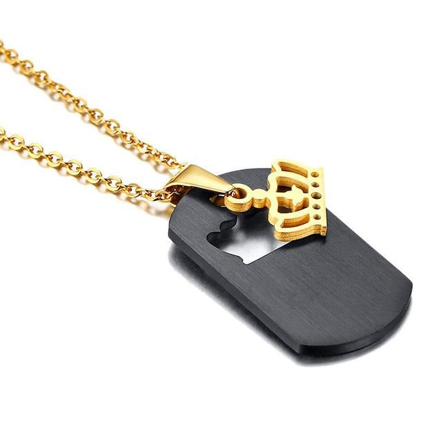Crown Stainless Steel Personalized Couple Necklaces - Oneposh
