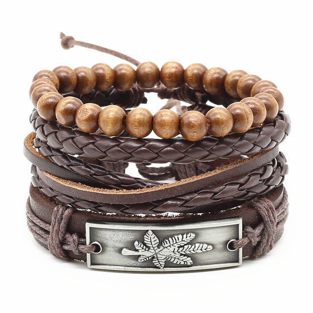 Bryson Leather Bracelets Set - Oneposh